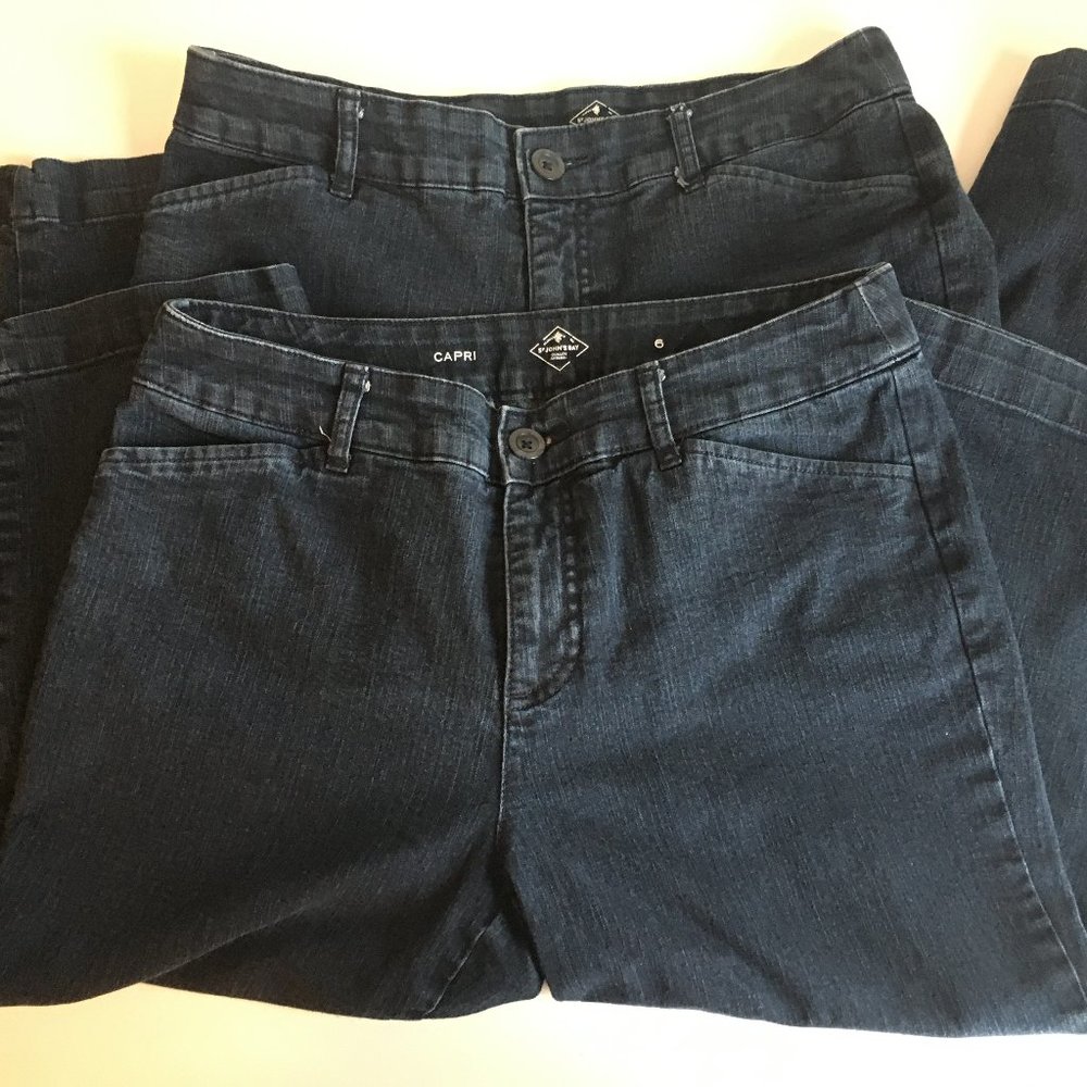 St John's Bay Stretch Capri Jeans Lot of 2 Size 6
